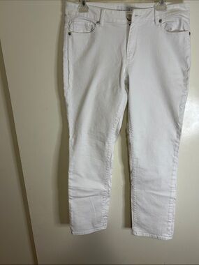 LOFT White Straight Jeans
